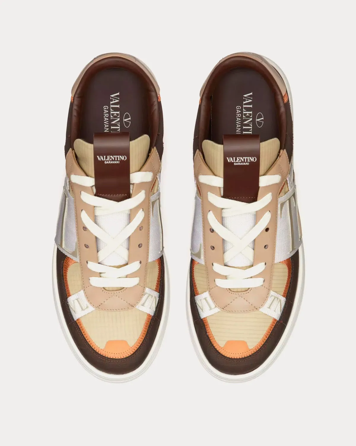 VL7N Calfskin & Nylon Banded Fondant Low Top Sneakers