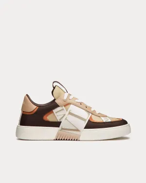 VL7N Calfskin & Nylon Banded Fondant Low Top Sneakers