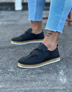 WG015 Black Men's Casual Shoes