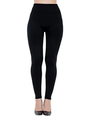 Womens Fleece Lined Seamless ,Black Leggings(1pk),One Size