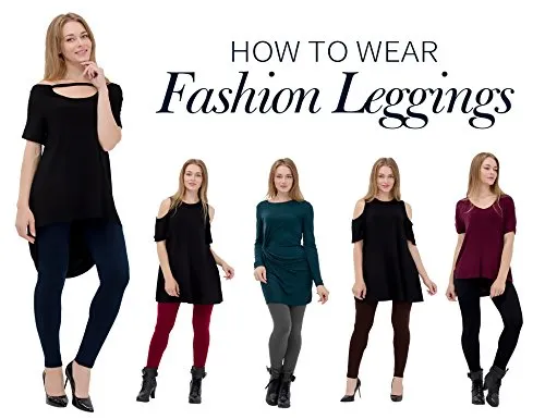 Womens Leggings Fleece Lined-High Waist 3 Pack (Black, Charcoal, Wine) - Basic Elastic Ankle Legging, (One Size)