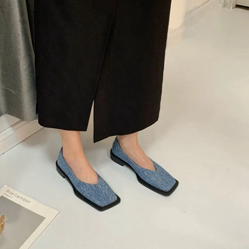 Women's Spring Casual Square Toe Loafers