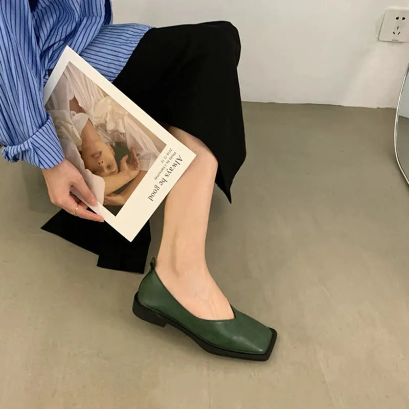 Women's Spring Casual Square Toe Loafers