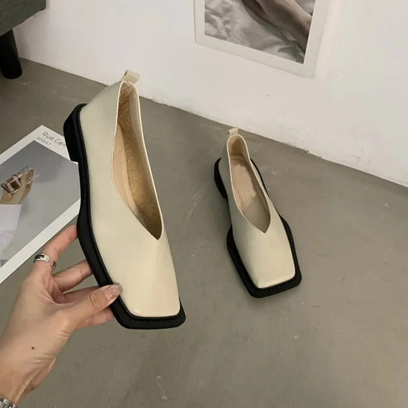 Women's Spring Casual Square Toe Loafers