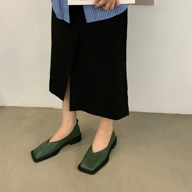 Women's Spring Casual Square Toe Loafers