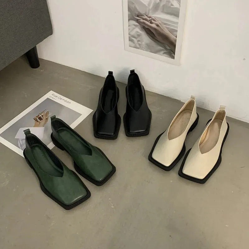 Women's Spring Casual Square Toe Loafers