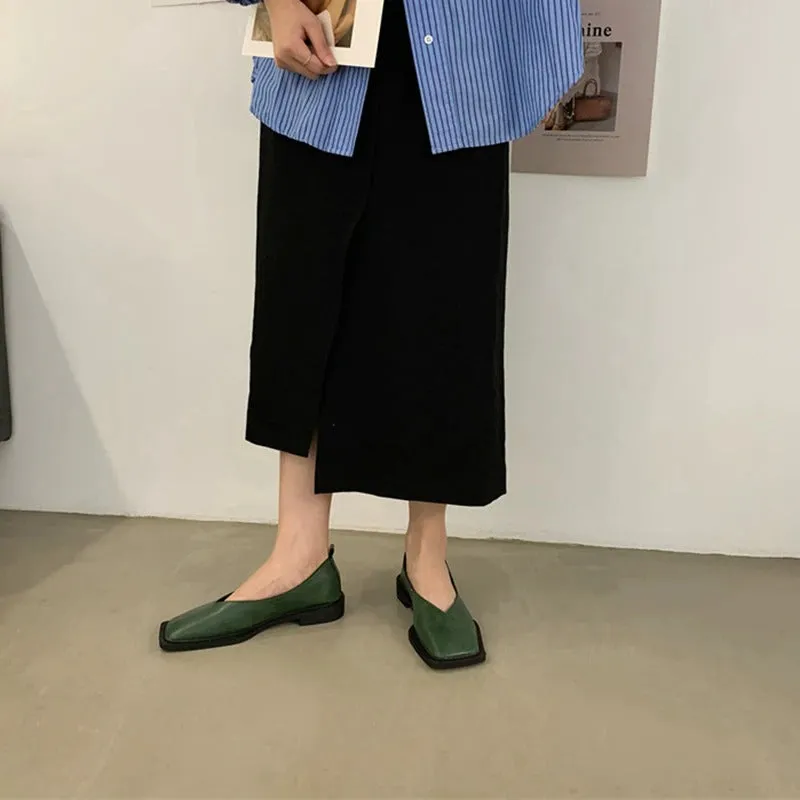 Women's Spring Casual Square Toe Loafers