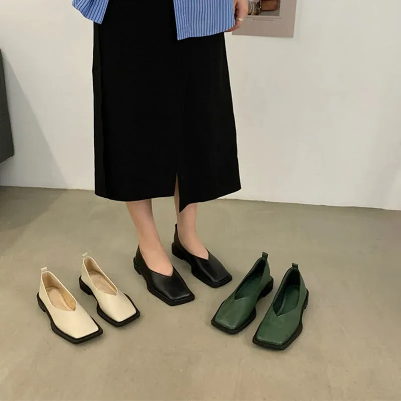 Women's Spring Casual Square Toe Loafers