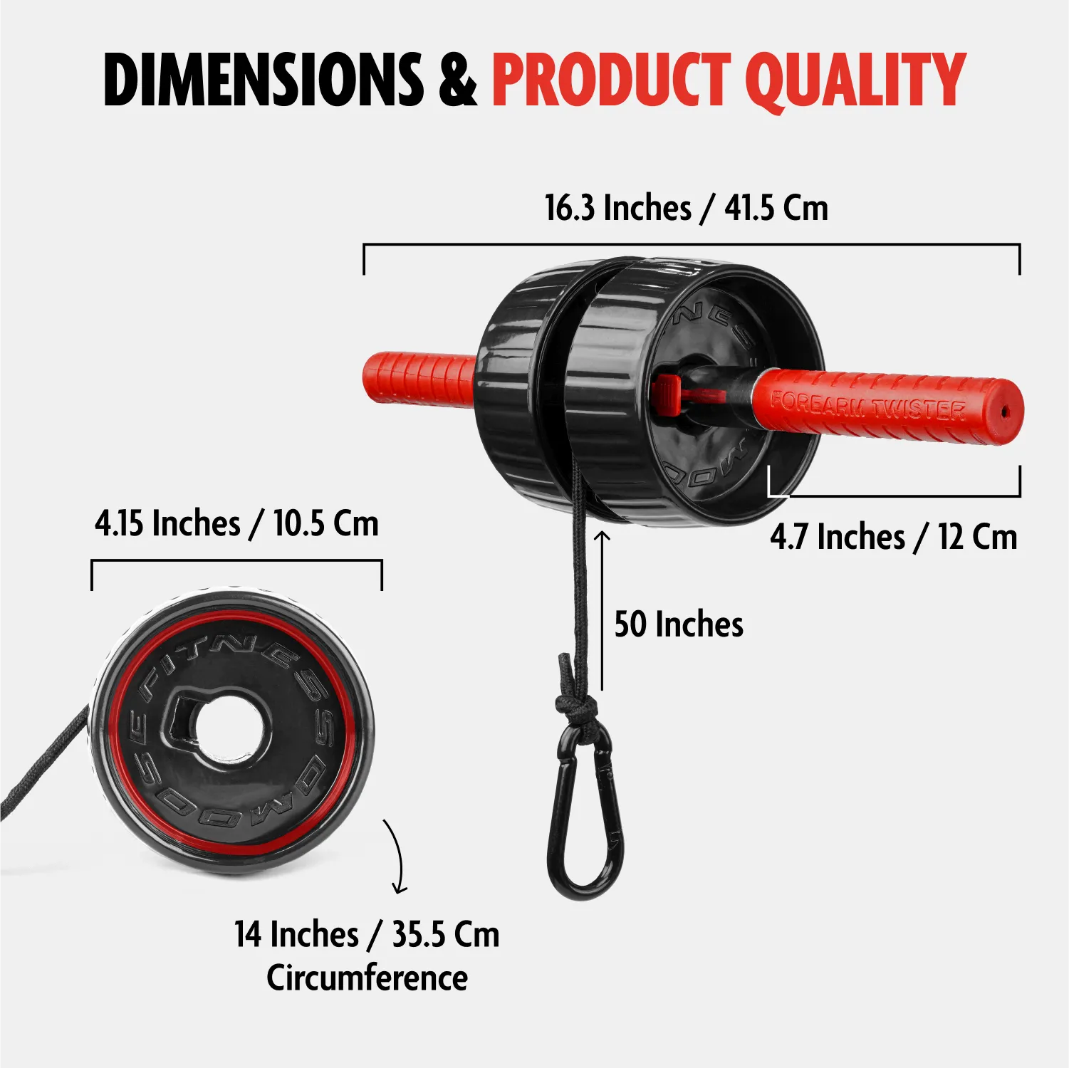 Wrist Roller - 2-in-1 Forearm Exerciser & Strengthener