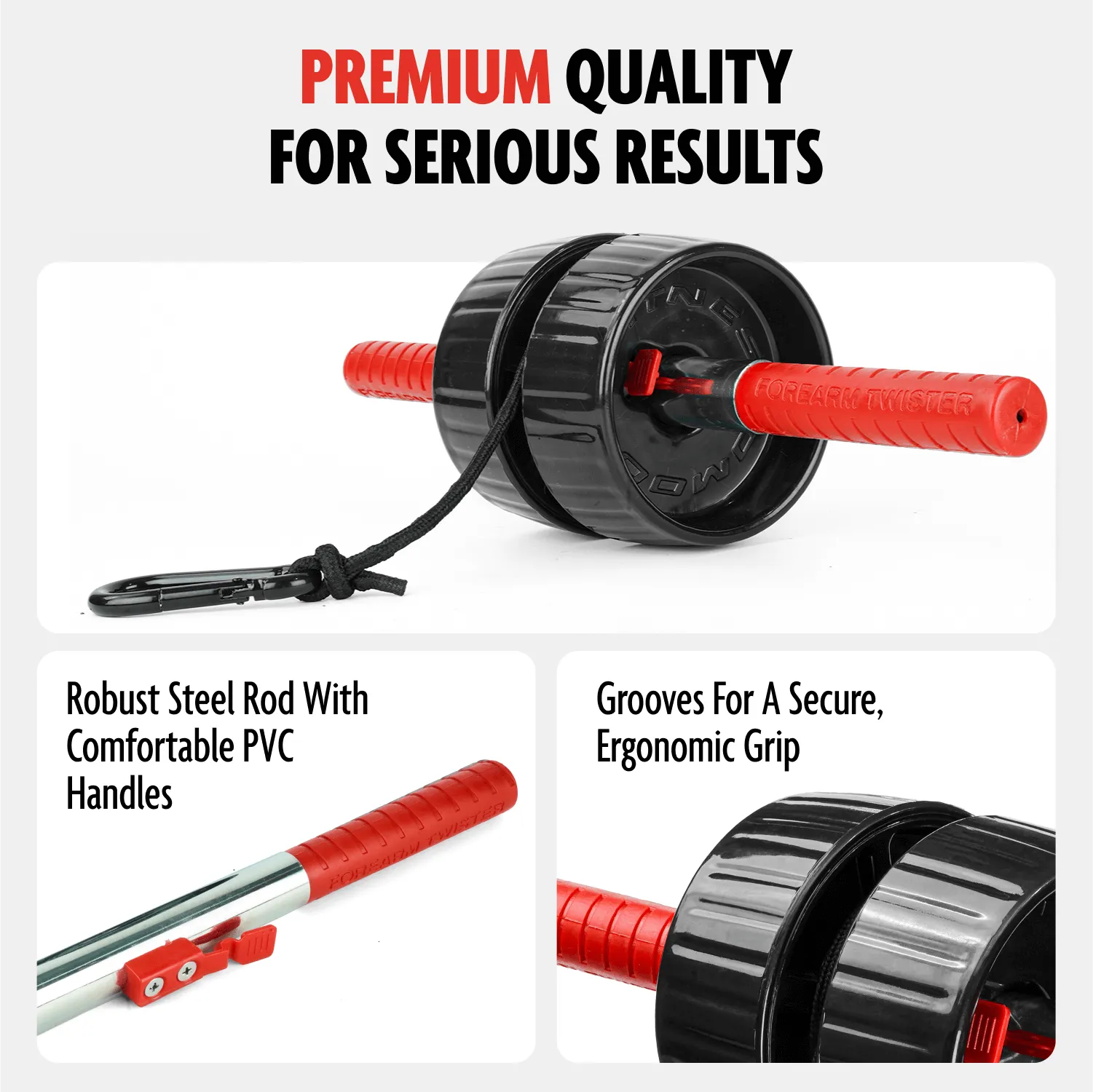 Wrist Roller - 2-in-1 Forearm Exerciser & Strengthener