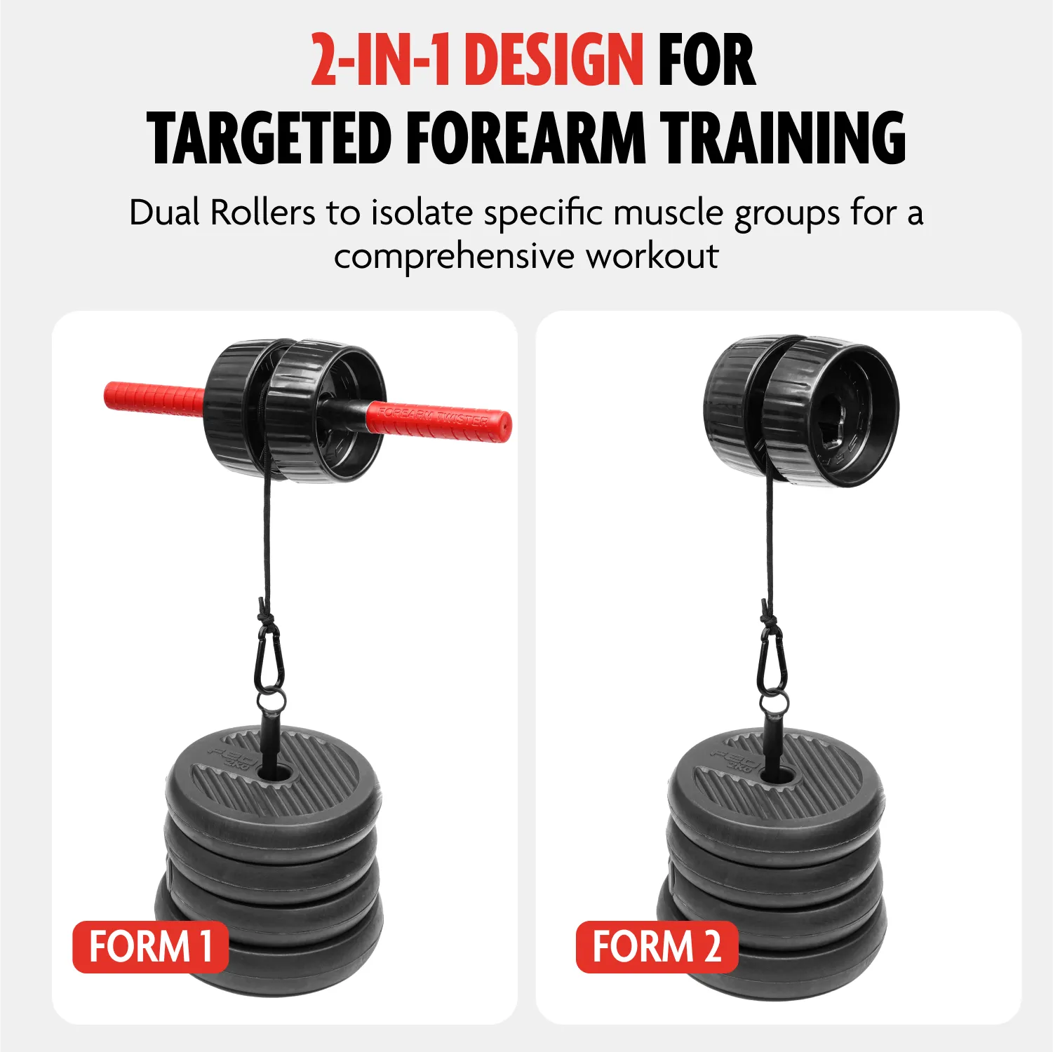Wrist Roller - 2-in-1 Forearm Exerciser & Strengthener